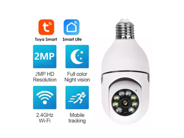 Tuya Smart 2MP E27 Tuya PTZ light bulb camera