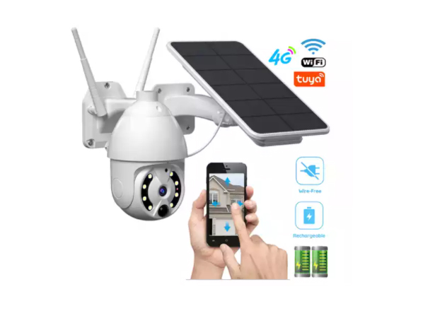4G SIM Card Solar Panel Waterproof Outdoor PTZ Camera